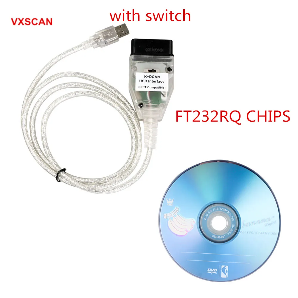 Best Qaulity INPA K+CAN K CAN With FT232RQ Better Than FT232RL Chip with Switch for BMW DCAN USB Interface | Автомобили и