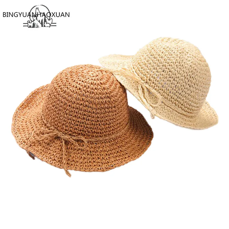 BINGYUANHAXOAUN جديد بنات يدوية قبعة الشمس الاطفال قبعة صيفية من القش كبير الجناح شاطئ كاب طوي تنفس الصيف الوالدين والطفل قبعة BINGYUANHAXOAUN جديد بنات يدوية قبعة الشمس الاطفال قبعة صيفية من القش كبير الجناح شاطئ كاب طوي تنفس الصيف الوالدين والطفل قبعة