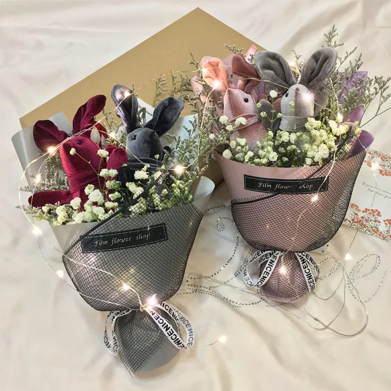 

Plush Wishing Rabbit Doll Toy Lavender LED Lantern Surprise Romantic Wedding/Graduation/Birthday Gift for Wife Girl friend