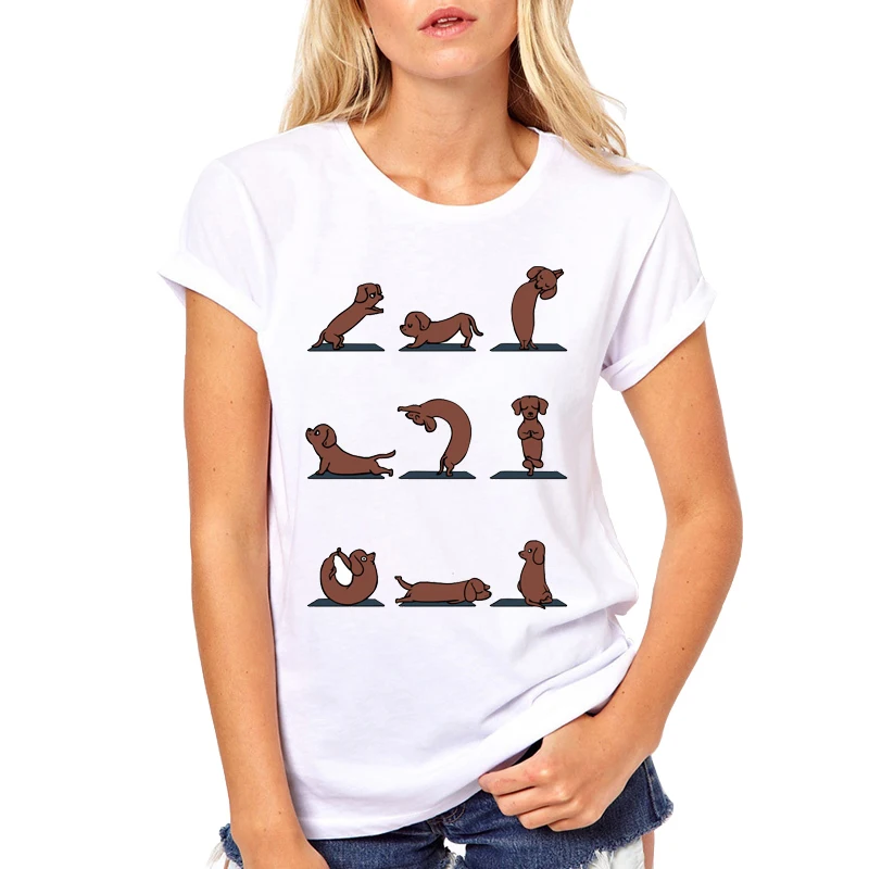 

Kawaii Animal Cute Pug ChihuahuaDachshundHusky Print T Shirt Women Funny T-shirt Homme O Neck Harajuku Tops Camisa Masculina