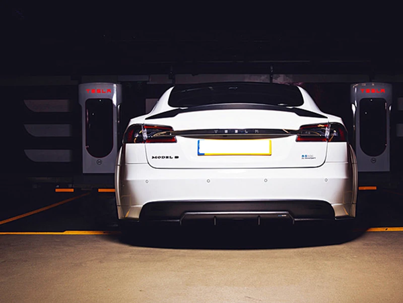 Углеродного волокна V стиль задний спойлер, крыло, багажник для Tesla модель S седан 60 70 75 85 90 D P85D P90D P100D 2012