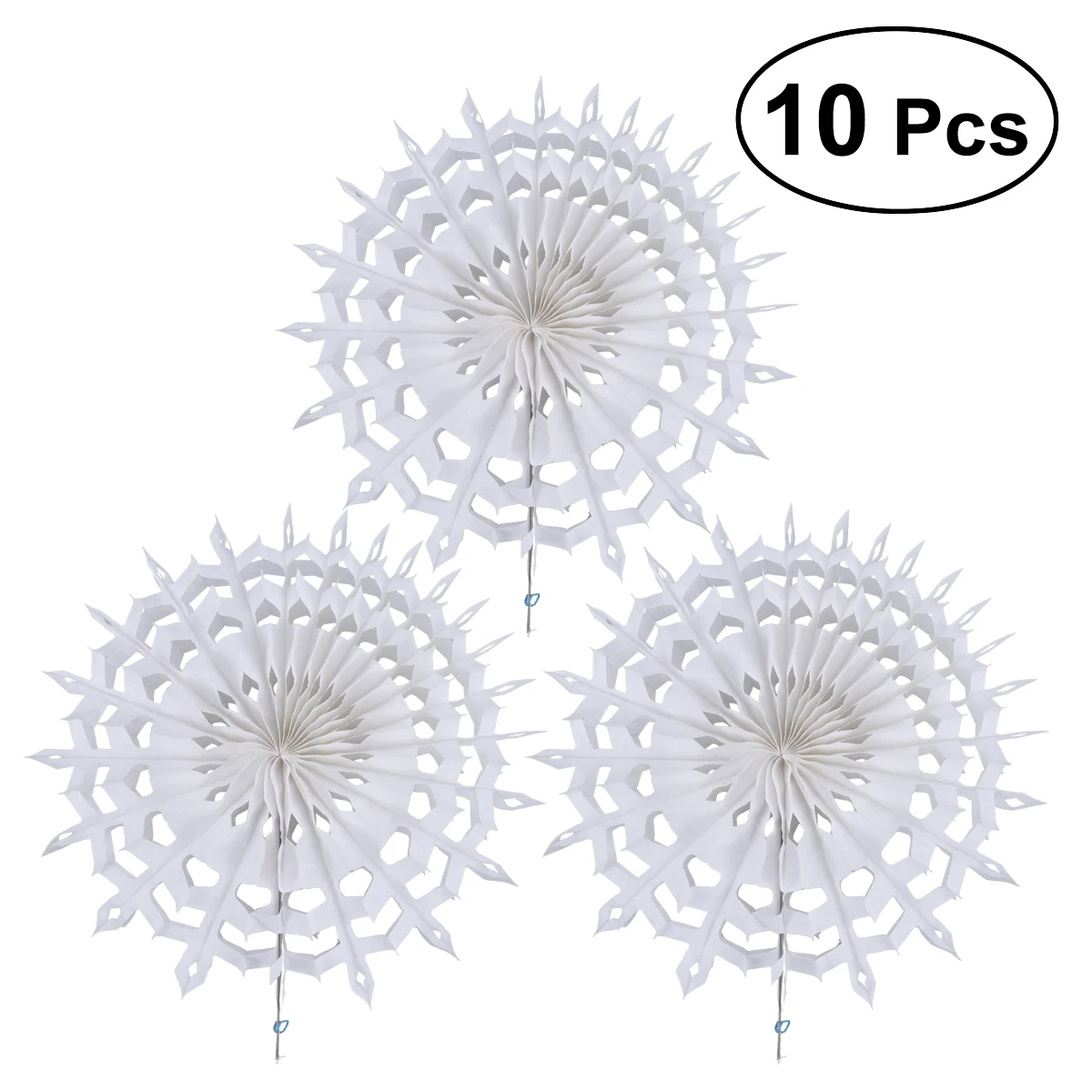 10 Pcs 30cm Crafts Paper Tissue Fans Festivals Wedding Decoration Supplies (White) | Дом и сад