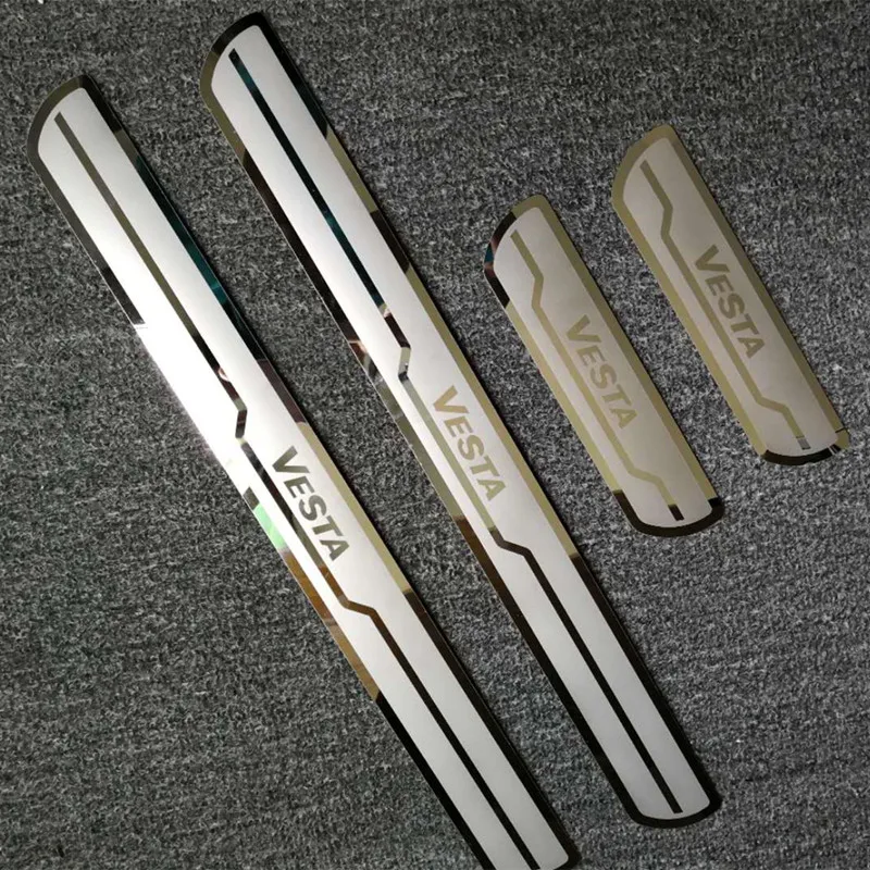 Car Door Sill Trim Covers for Vesta Cross Concept 2015-2017 Stainless Steel Door Sills Scuff Plate for Vesta 2015