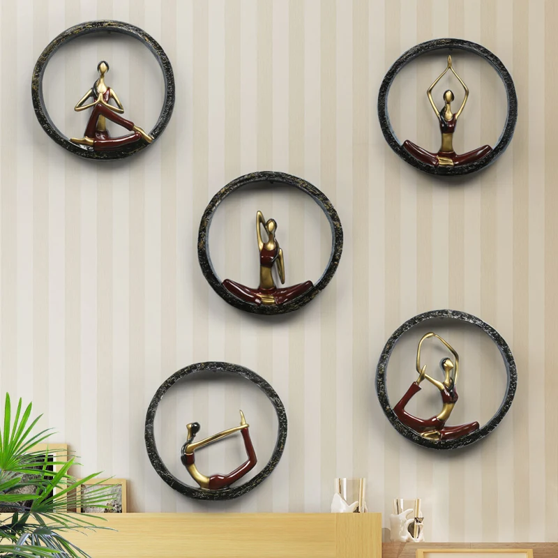 Billige Moderne Abstrakte Kunst Harz Yoga Pose Statue Yoga mädchen wandbehänge Dame skulptur kunst deco, moderne wohnaccessoires, handwerk ~