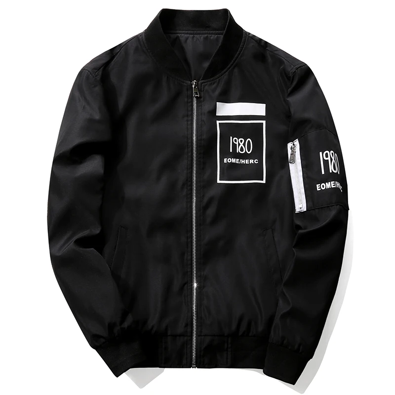 2017 New Men s Bomber Jacket Coat Letter Emboridary Mens Hip Pop Jacket Pilot Bomber Jackets