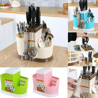 

Kitchen Spoon Chopsticks Fork Knife Draining Rack Storage Tool Holder Organizer