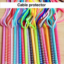 60cm Colors Data Cable Protective Sleeve Spring twine For Iphone Android USB Charging font b earphone