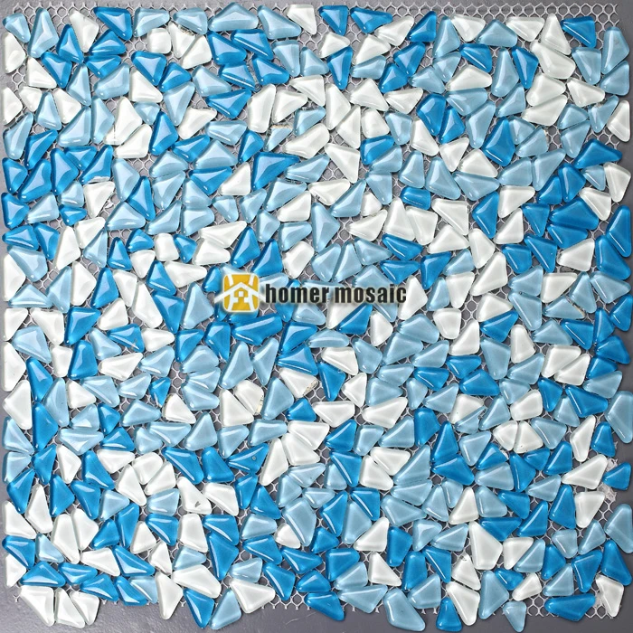 Aliexpress Buy Bulk Particles Blue Crystal Glass Mosaic Tiles For Living Room Kitchen Backsplash Bathroom Fireplace Wall Floor From