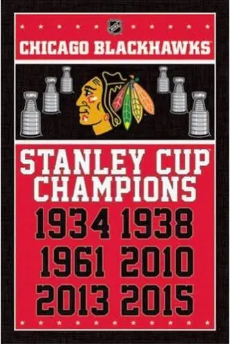 

CHICAGO BLACKHAWKS - STANLEY CUP CHAMPIONS NHL HOCKE SILK POSTER Decorative painting 24x36inch
