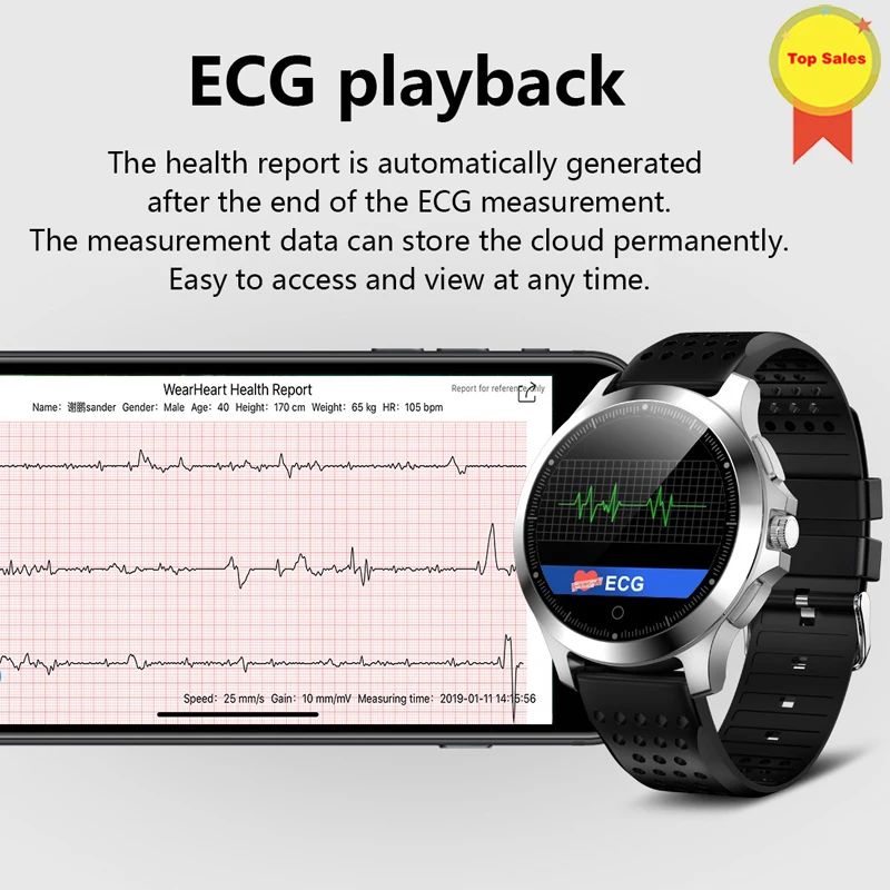 Новые смарт-часы PPG ECG с электрокардиографом ЭКГ дисплей реальная ЭКГ медицинская тегия пульса монитор артериального давления smartwatch