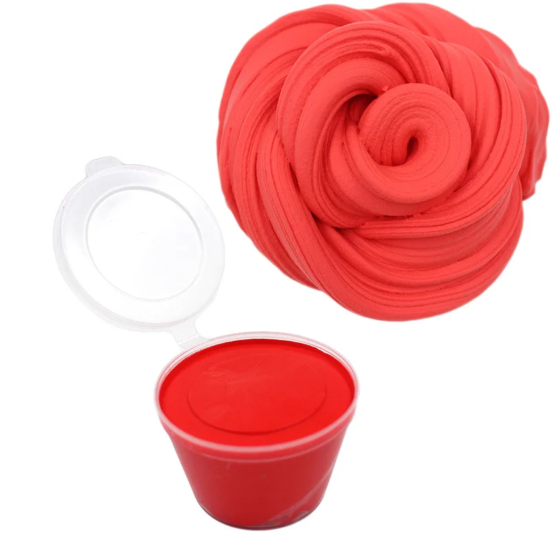Мягкий глиняный светильник Lizun Slime, сухой на воздухе пластилин, пушистый полимерный материал, супер хлопковые подвески для слизи, набор антистрессовых игрушек - Цвет: Red Slime