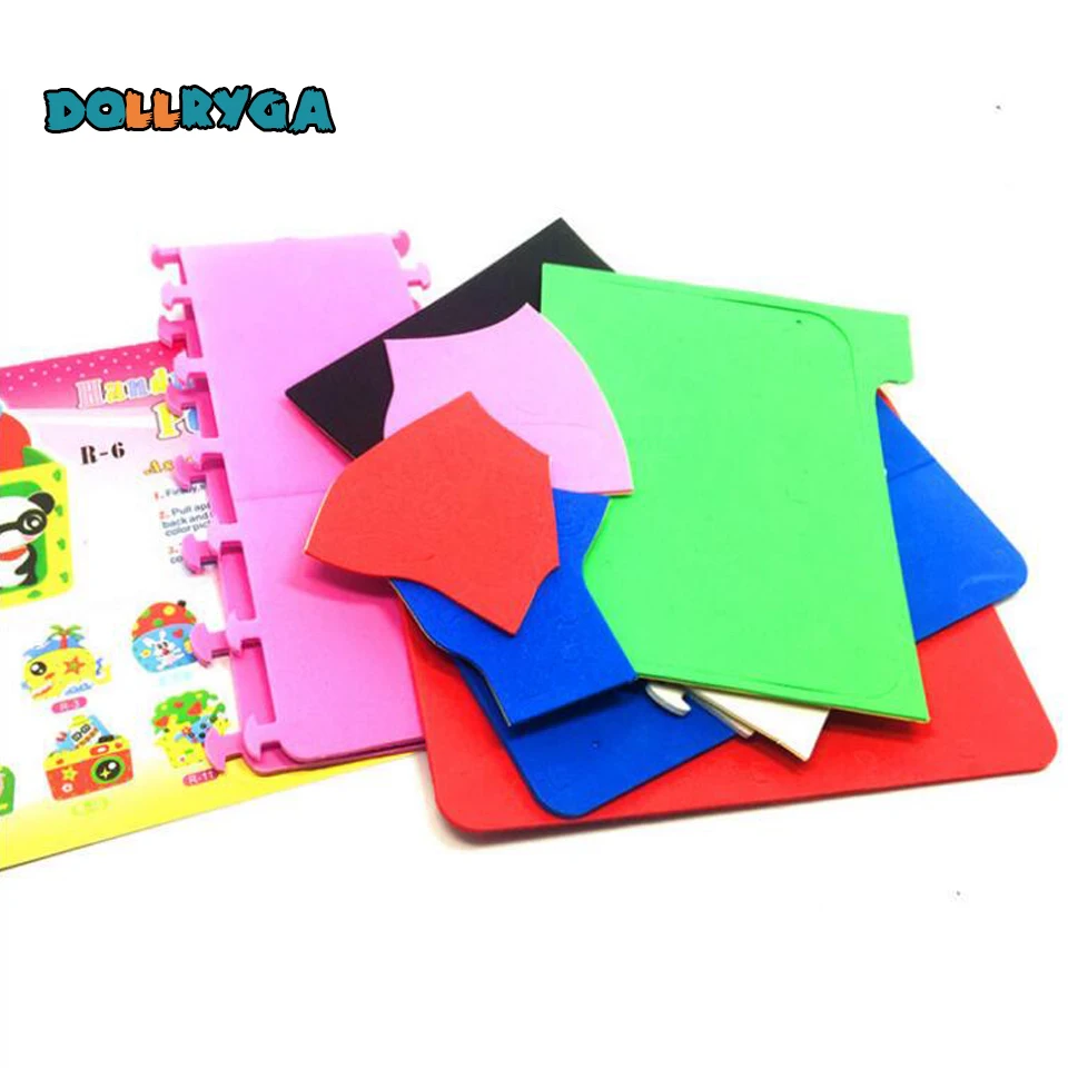 DIY Applique Kis Toy Children Handmade Non-woven Cloth Cartoon Animal Brush Pot Craft Art Craft Gift Unfinished Soft EVA Toy