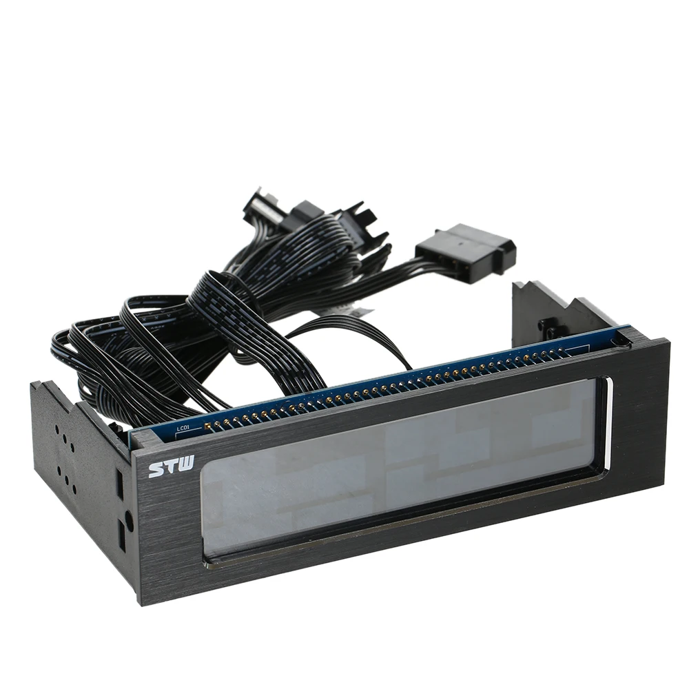 

5.25" LCD Touch Screen Front Panel 4 Ways Fan Speed Controller and PC Temperature Sensor PC Hardware Protector