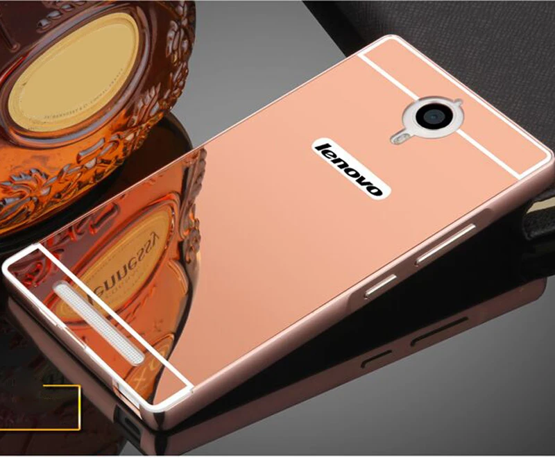 Лидер продаж для lenovo K80 K80M накладка с зеркальным покрытием и Алюминий рамки телефона чехол - Цвет: rosegold