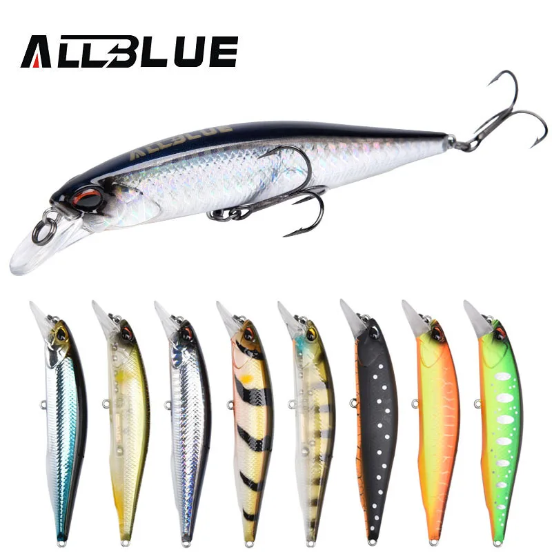 

ALLBLUE New Style JERKBAIT 100SR Floating Minnow Fishing Lures 14.1g 100mm Hard Articifial Bait 0.8-1.2m Pesca With MUSTAD Hooks
