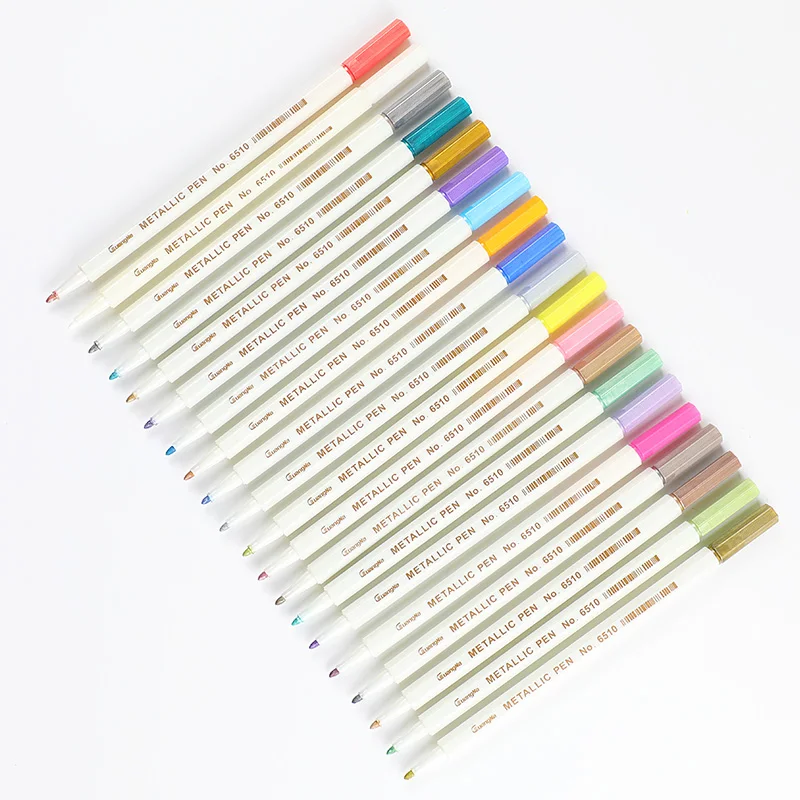 

20 Colors/ Set Metallic micron pen Detailed marking color Metal marker for album black paper drawing School Art supplies