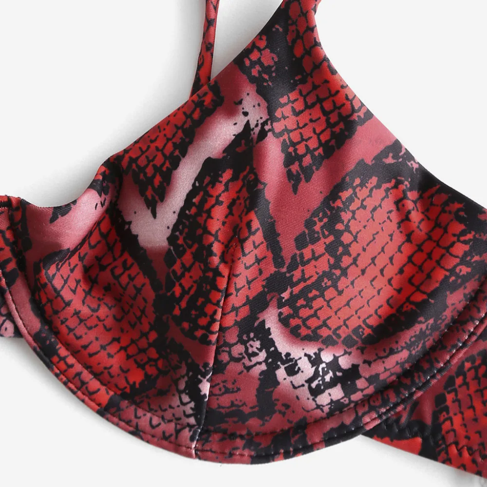 2019 women's split snake print sexy bikini set summer bikinis set women swimsuit push up swimwear sexy e fatos de banho 40J13 (10)