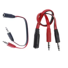 3,5 мм разъем штекер 2 Женский аудио сплиттер кабель Адаптерный микрофон Y распределительный кабель шнур провод адаптер для наушников микрофон