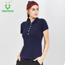 Новые спортивные рубашки поло Топы Для женщин Гольф рубашки Изделие из хлопка с короткими рукавами дышащие уличные тренировки теннис Гольф трикотажные