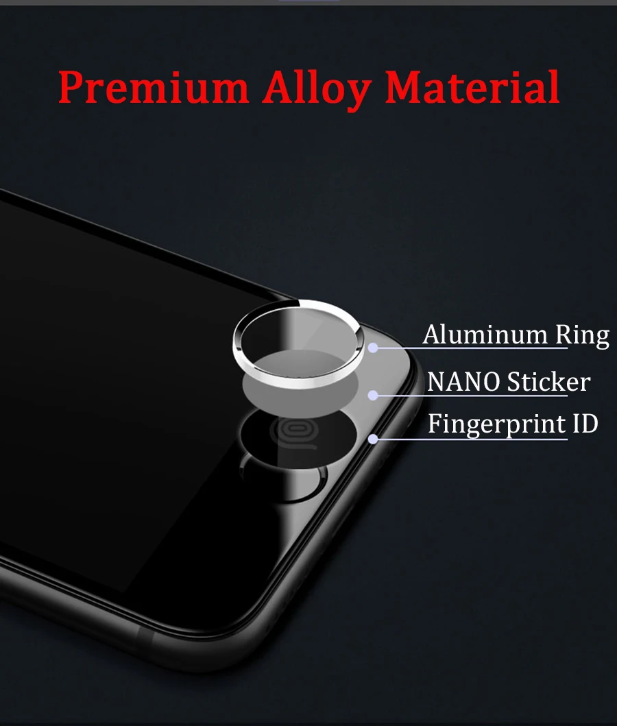 Универсальная наклейка на кнопку «домой» на для iphone 8 Plus 7 6s 6 Plus 5S SE для iPad, алюминиевая защита от отпечатков пальцев Touch ID, полное покрытие