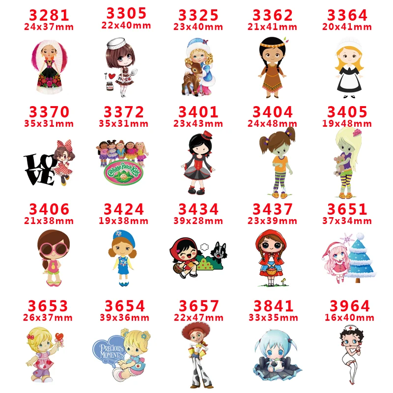 

DIY Craft Supplies cartoon character flat back planar resin 30 pieces. PR-3281-3964