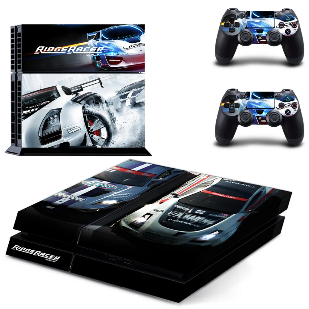 

Ridge Racer Car PS4 Skin Sticker Decal for Sony PlayStation 4 Console and 2 Controller Skin PS4 Sticker Vinyl Accessory