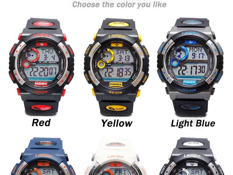 Pasnew крутые Топ Брендовые мужские Многофункциональные цифровые светящиеся 100 м водонепроницаемые военные спортивные часы для плавания и дайвинга PLG-1015D