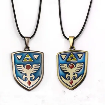 

12pcs/lot Game Jewelry The Legend of Zelda Necklaces Metal Hylian Shiel Pendant & Necklace Choker Women Men's Jewelry