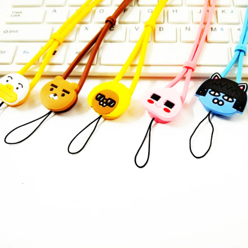For Iphone Cute Cartoon Card Cover ID Bag Lanyard Rope Mobile Phone Straps for Samsung S10 Silicone Girl Strap | Мобильные телефоны