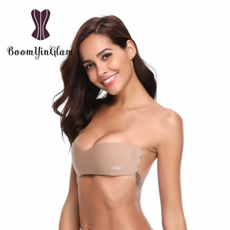 

Strapless Silicone Push-Up Backless Self-Adhesive Gel Magic Stick One-Piece Invisible Bra For Grown Dreess 9005#