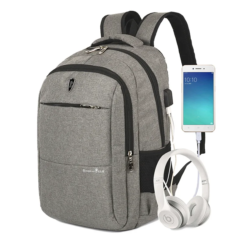 

Casual Backpack Men USB Charging Laptop Backpack School Bag Large Capacity Back Pack Male Nylon Travel Backpacks
