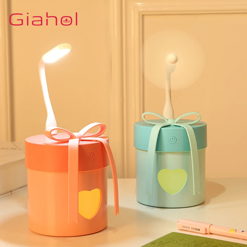 

GIAHOL 350ml Portable Gift Box Air Humidifier Fans USB Aromatherapy Diffuser Air Cleaner Freshener LED Night Light for Christmas