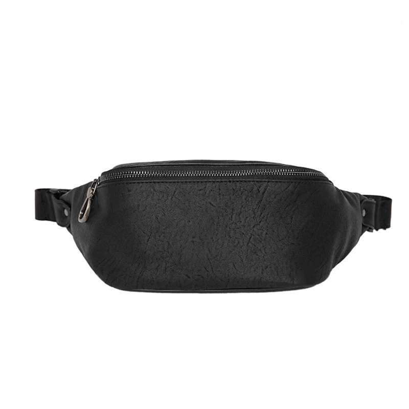 

New Solid Men's Waist Bag Fashion Trend PU Chest Bags Male Handy Fanny Pack Black Travel Man Waterproof Crossbody Shoulder Bags