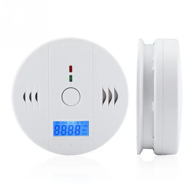 

Wireless CO Carbon Monoxide Gas Detector Sensor Alarm Sensitive 4 Numbers Digital LCD House Home Security System Alarm White