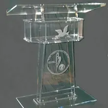 Горячая C Форма Акриловая Оргстекло акриловая Трибуна лектерн с полкой оргстекло