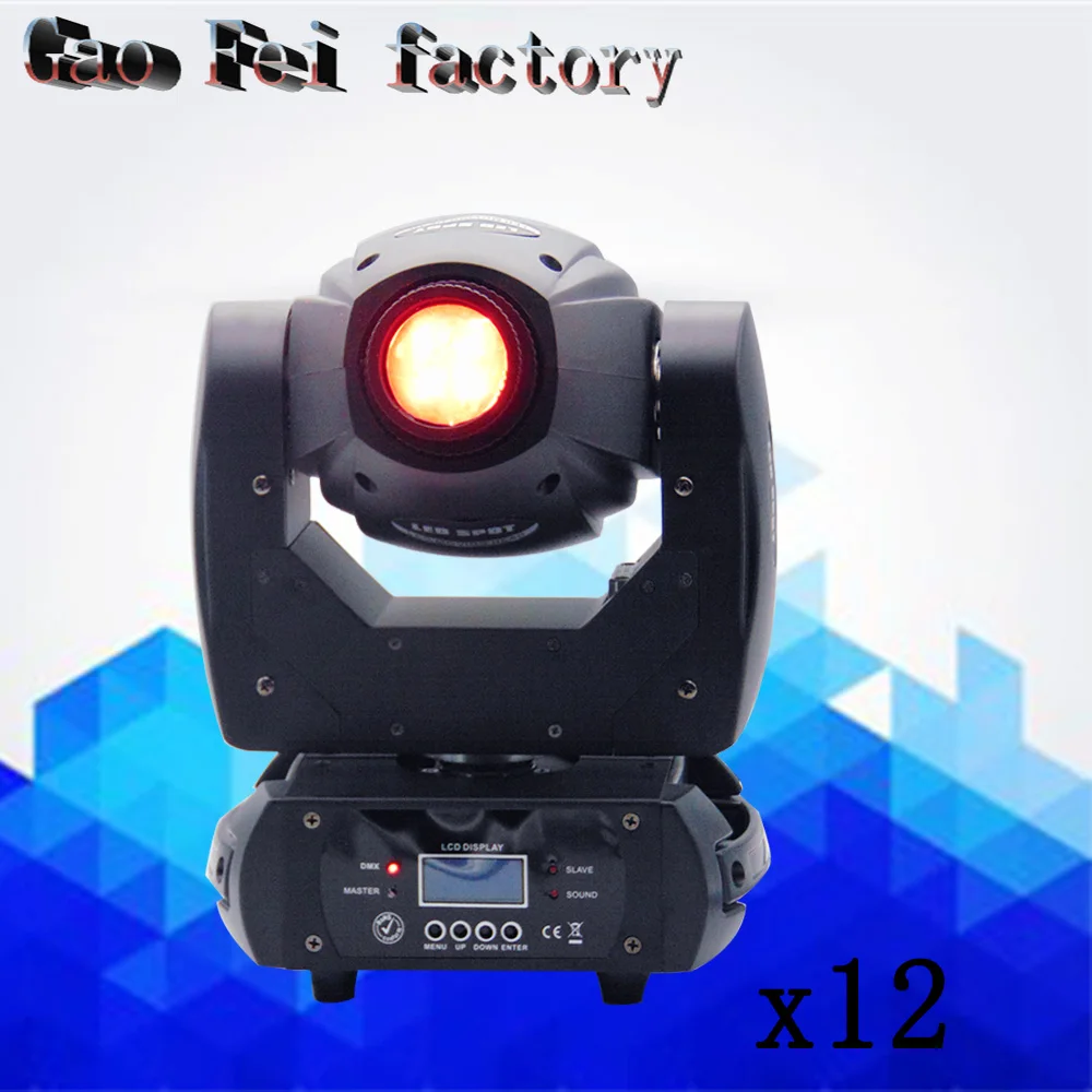 

12pcs/lot Gobo LED Moving Head Light 3 Face Prism Spot Stage Lighting DMX 512 10/12DMX Channel Hi-Quality