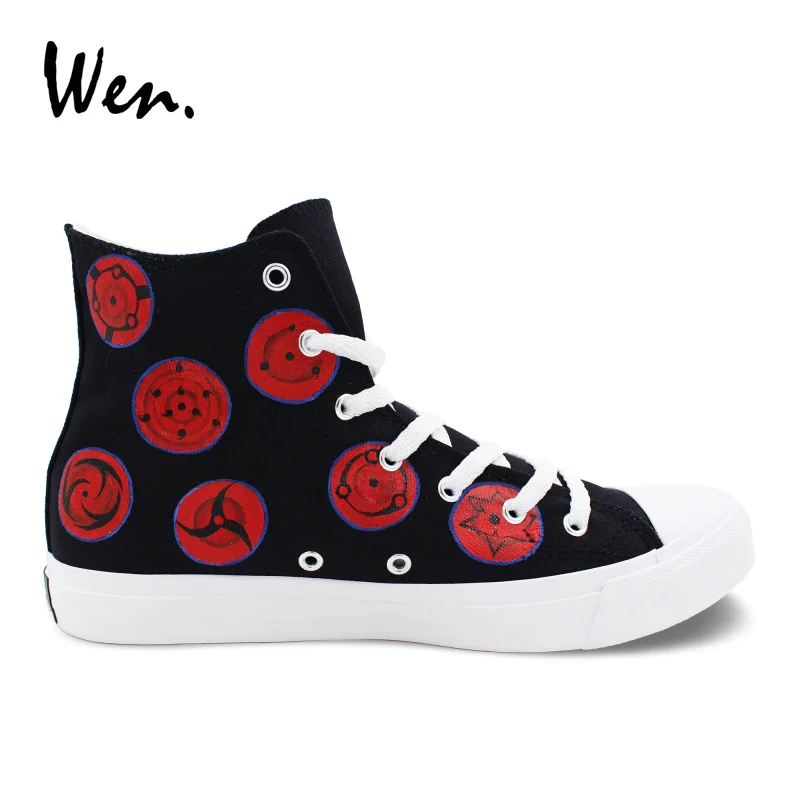 Chaussures Anime Cosplay Mâle Toile High forme Noir À Plate Peint Plat Naruto Conception Itachi La Jiraiya Sneakers Top Femelle Main Wen 0w8OnPkX