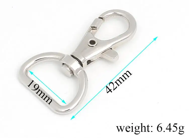 

19mmx42mm nickle, silver trigger snap for bag, hardware accessories, handbag hook swivel clasp Dog clip Hook Metal Clip Buckle