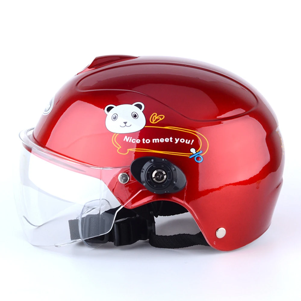 Мотоциклетный шлем Кафе Racer Capacetes Мото шлем мотоциклетный полный шлем Casco мото мультяшный шлем для детей - Цвет: 530-Red