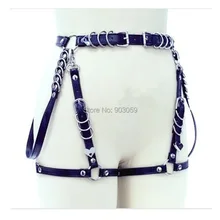 Пикантные ручной работы для женщин панк готический Кожа материал упряжка бедро носок подвязки пояс средства ухода за кожей ног Реме