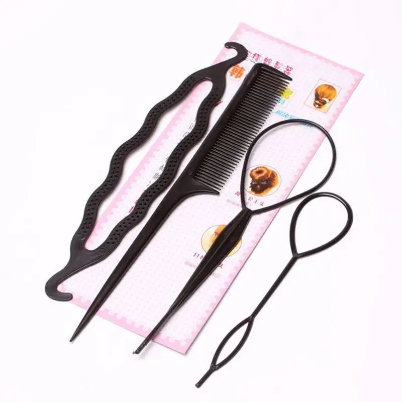 4Pcs/Set Professional Plastic Magic Hair Braiding Tools Styling Braiders Set Hair Pin Ponytail Bun Roller Maker Twist Curler Kit 4Pcs/Set Professional Plastic Magic Hair Braiding Tools Styling Braiders Set Hair Pin Ponytail Bun Roller Maker Twist Curler Kit