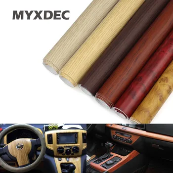 

122*30CM Self-adhesive Vinyl Wood Grain Textured Car Wrap Car Internal Stickers Wallpaper Furniture Wood Grain Paper Film
