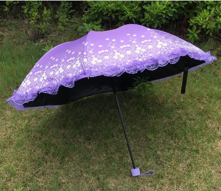 New Arrival Brand Umbrella Women Lace Rain&Sun Sweet Princess UV Protection Three Folding Durable with women|durable umbrella|princess