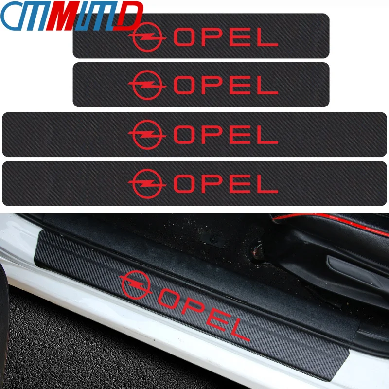 

4pcs Car Sticker Carbon Fiber Door Sill Protector Stickers for Opel astra opel astra h astra g insignia car Styling