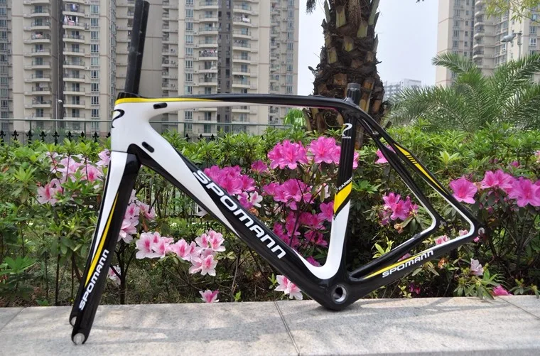 Best 2016 SPOMANN road bike frame full carbon fiber china bicycle frame 51CM bicicleta parts carbon frame + fork + clamp + headset 13