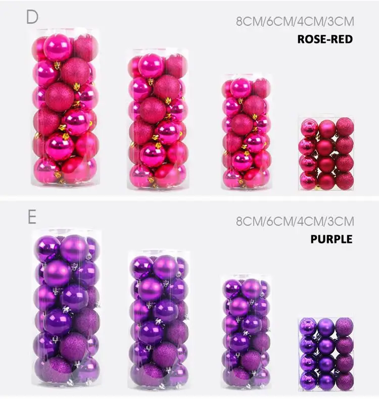 Новинка, 24 шт./лот, 8 см, цветные украшения, шар, Рождественская елка, украшения, блестящий шар для дома, бара, вечерние украшения