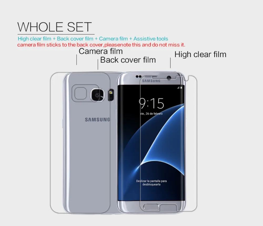 2 шт/комплект для samsung Galaxy S7 край защита экрана NILLKIN кристаллическая Сверхчистая