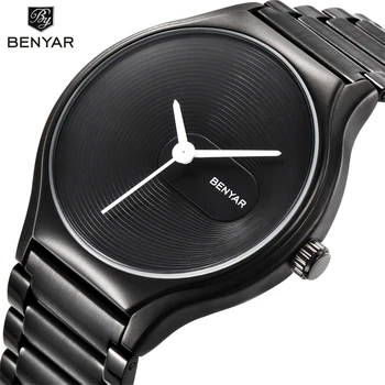

BENYAR Fashion Casual Simple lovers' Quartz Watch Waterproof Full Steel Men Watches Top Brand Luxury Women Wrist Watch Clock