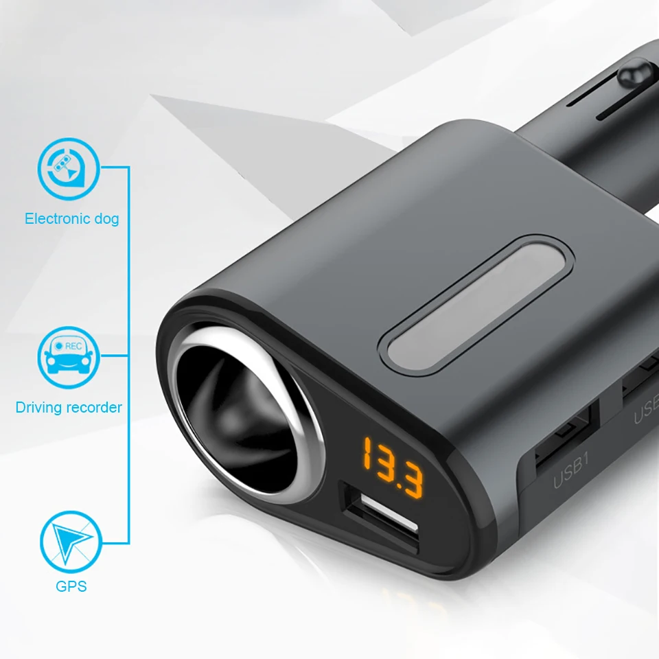 Cunymagos Quick Charge 5V 3.1A 3 Ports USB Car Charger For iPhone Samsung 12V-24V Car Cigarette Lighter Socket Adapter Charger (4)