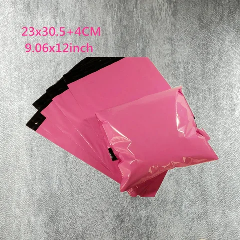 Envelope de Envio Bolsas de Discussão de Plástico Selo de Correio Bolsas de Plástico Cor de Rosa Bolsa Mailer Postal Auto-adesivo Poli 23×30 cm 100 – Lot